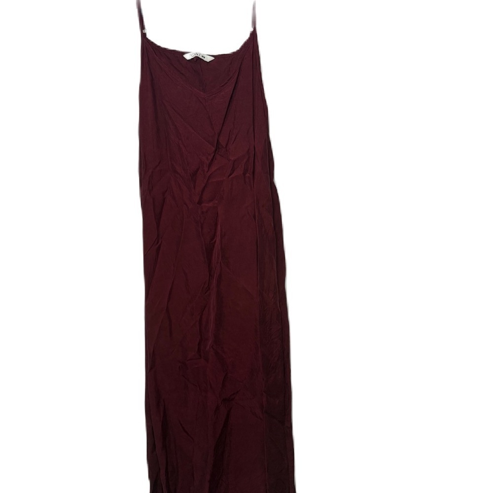 Point M Burgundy Maxi Dress M Satin Slip Dress Wedding Guest Formal Dress
